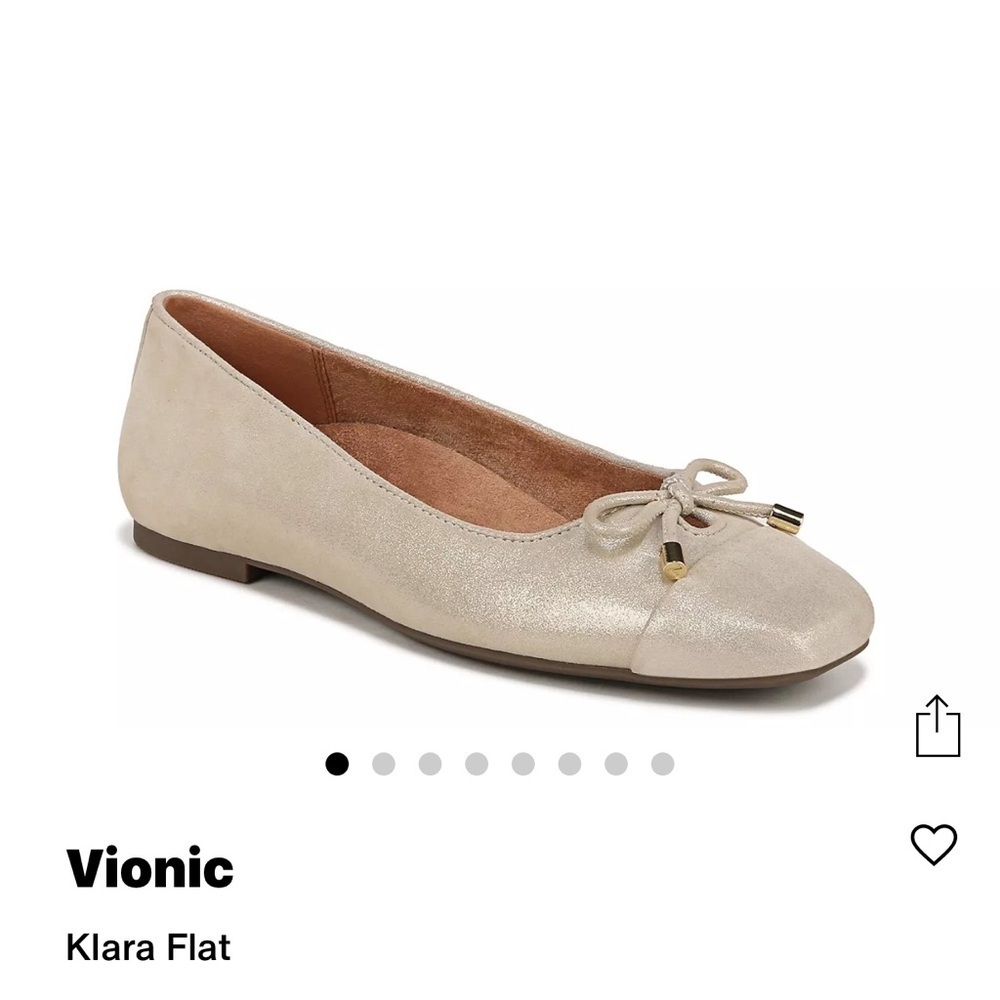 New Vionic Klara Flat gold wide size 8 new ballerina shoes suede - Picture 6 of 6